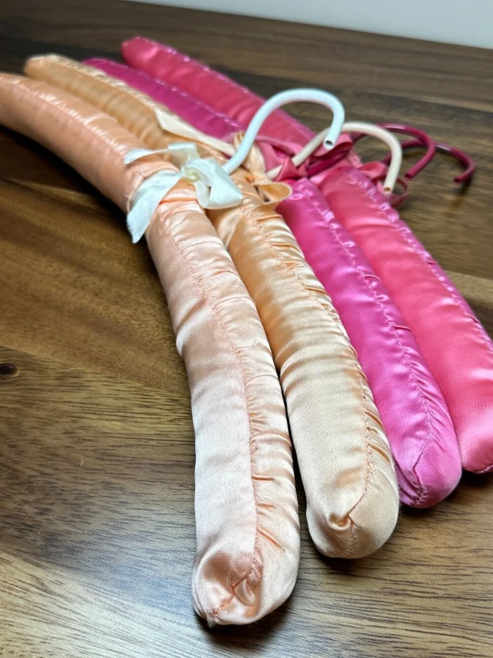 Vintage Satin Padded Hangers Lot of 4 5